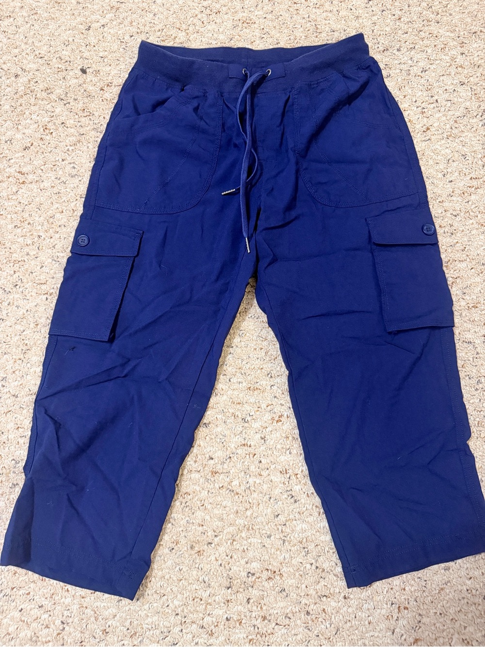 Men's Navy Cargo Drawstring Pants with Utility Pockets